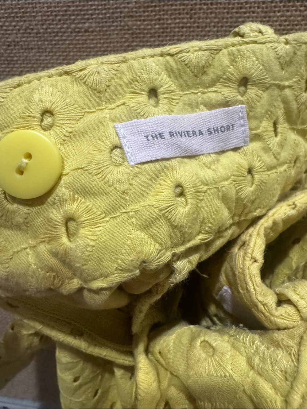LOFT Yellow Eyelet The Riviera Shorts - Picture 4 of 6